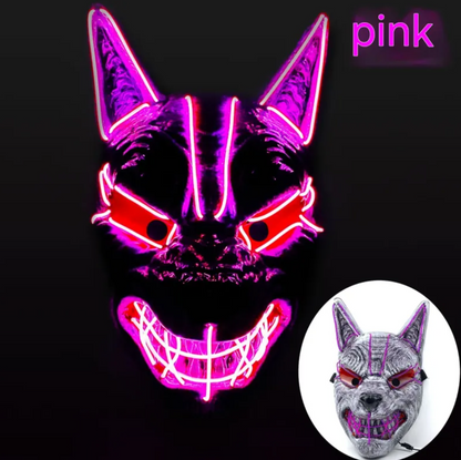Halloween LED Light-Up Face Mask