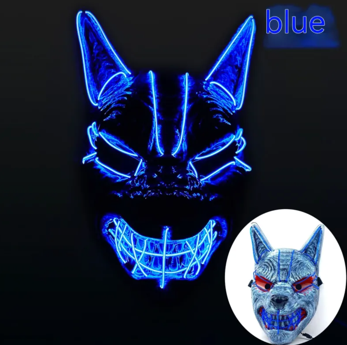 Halloween LED Light-Up Face Mask