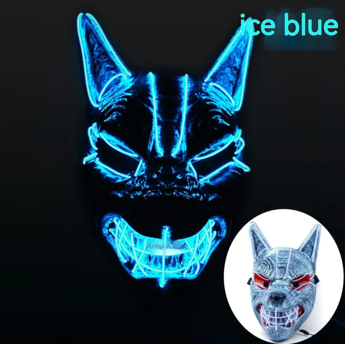 Halloween LED Light-Up Face Mask