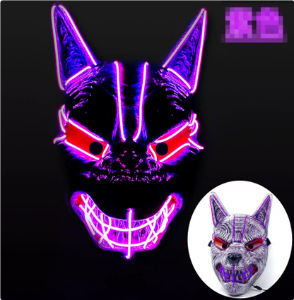 Halloween LED Light-Up Face Mask